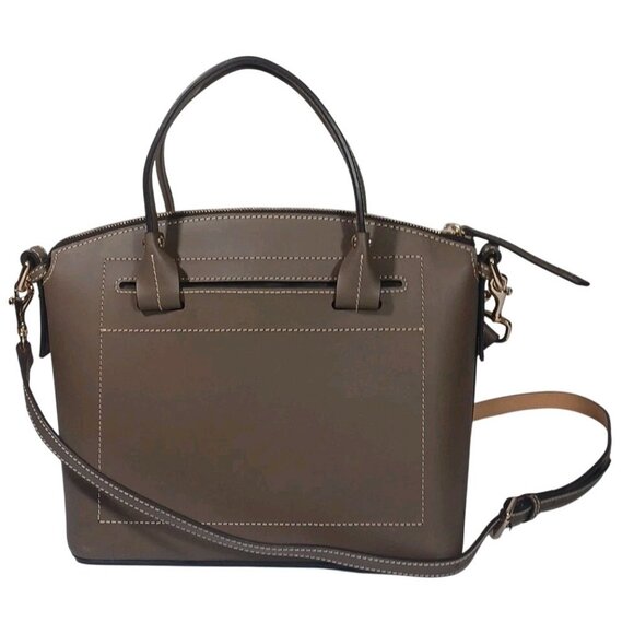 NEW Sales Sample Dooney & Bourke Beacon Domed Satchel BBECN1469 Taupe Brown - Picture 6 of 10